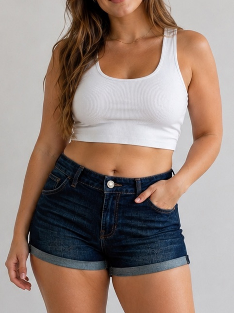 Buffalo David Bitton Penelope Dark Wash Denim Shorts – Size 29 – Cuffed Hem